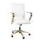 Flash Furniture White LeatherSoft Office Chair with Gold Arms GO-21111B-WH-GLD-GG - alternate 3